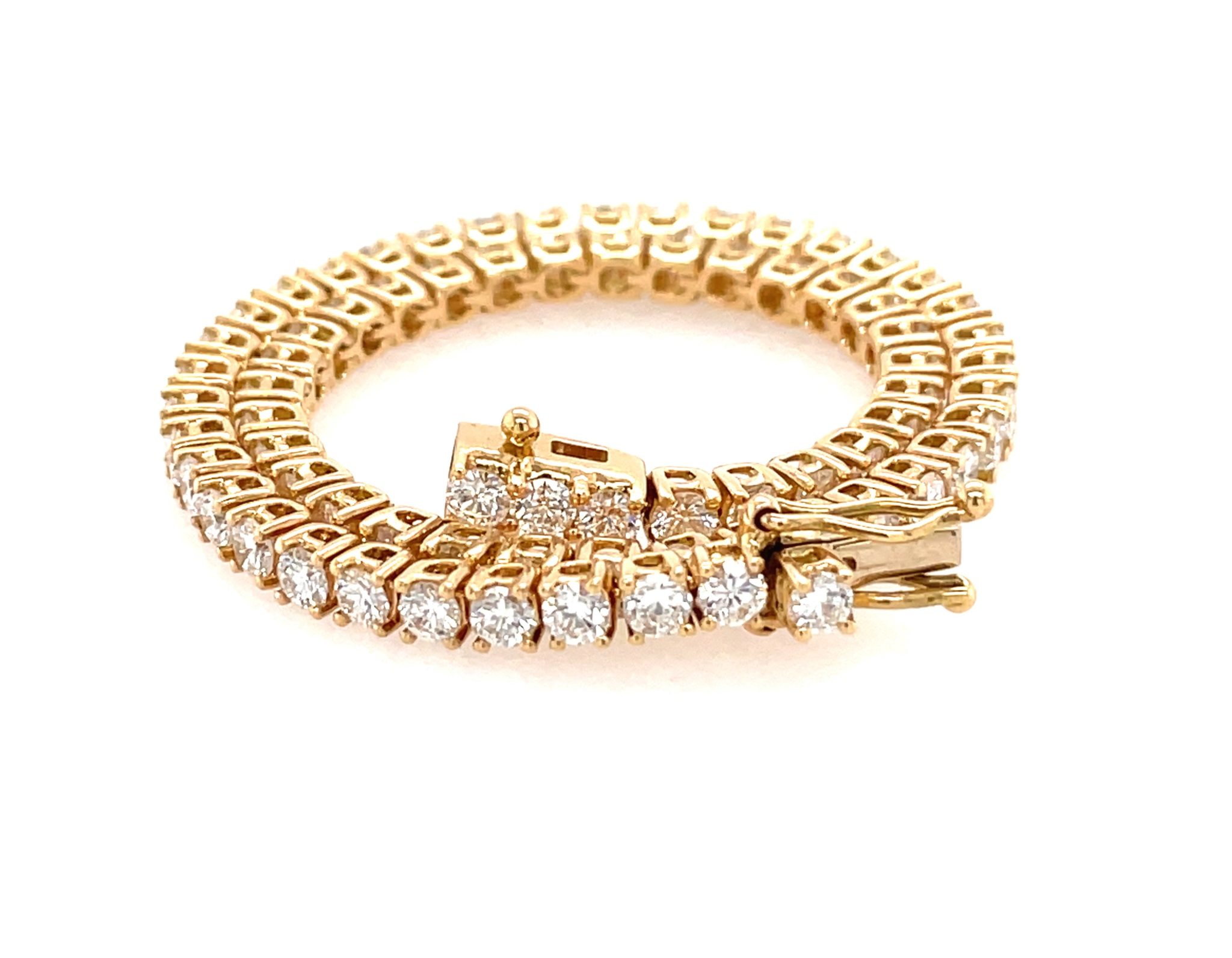 Tennisarmband 18,5 cm ca. 3,65 ct Gelbgold 750/ 18K - Bild 6