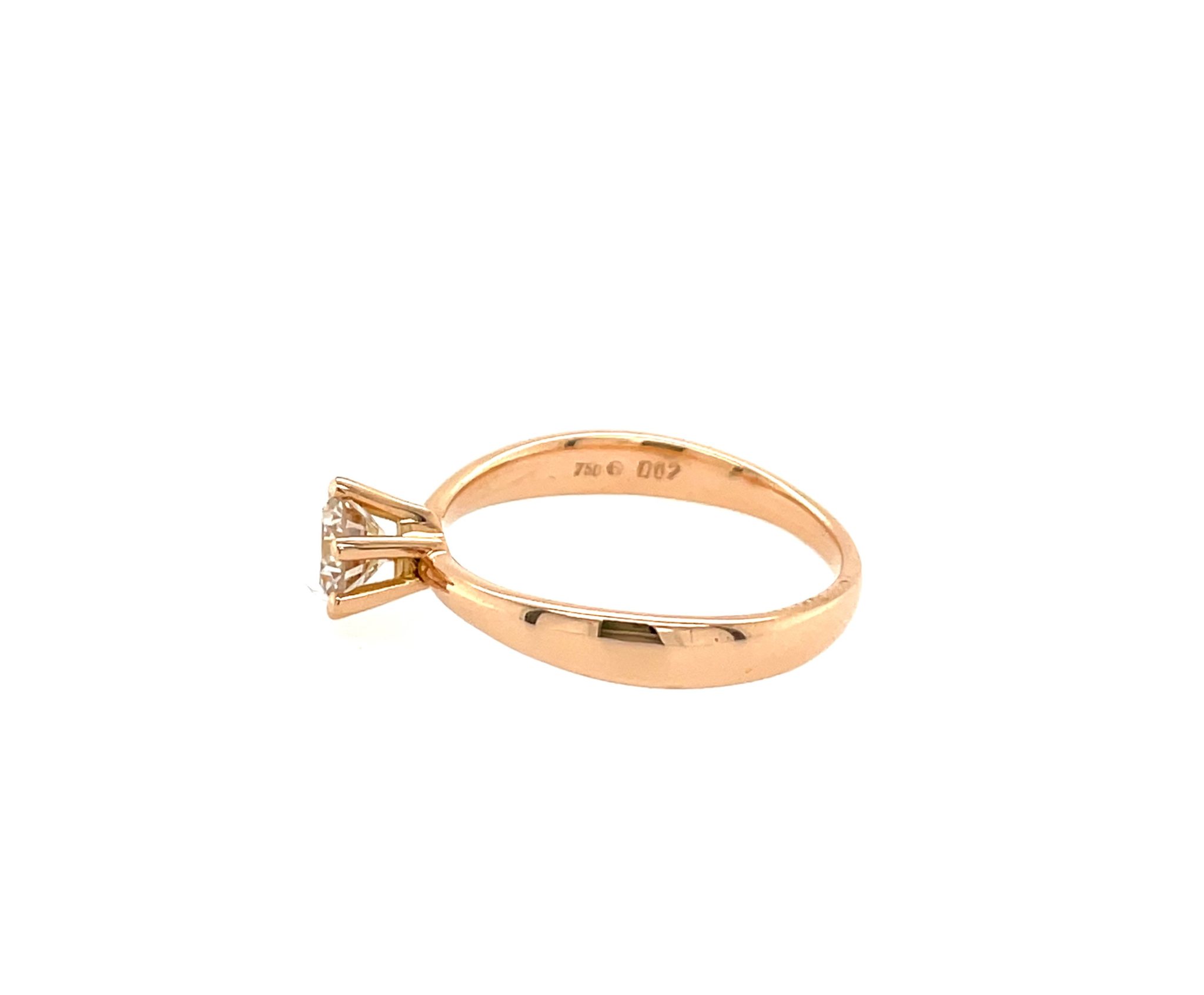 Solitärring Gr. 55 0,62 ct Diamant Roségold 750/ 18K HRD Zertifikat - Bild 2