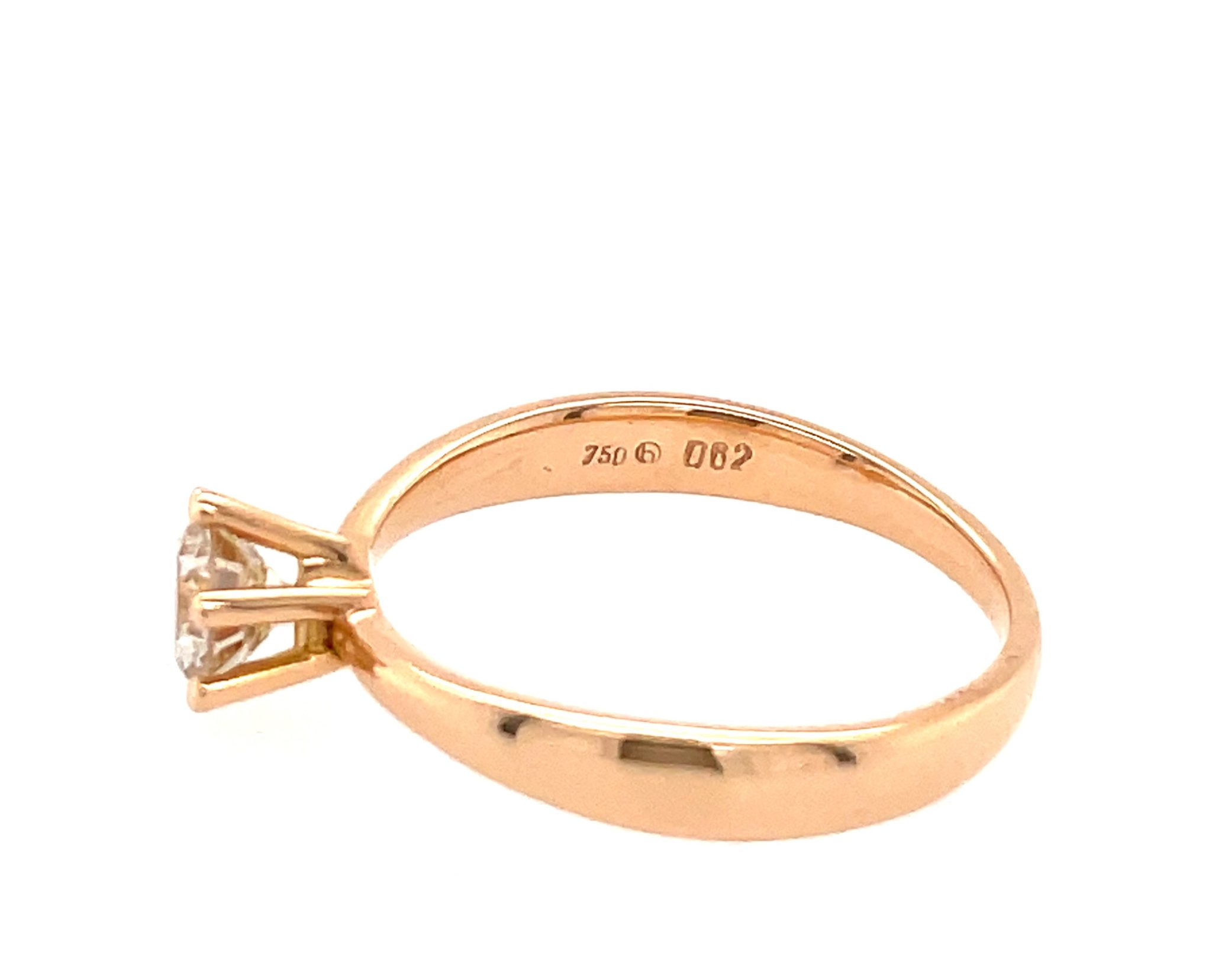 Solitärring Gr. 55 0,62 ct Diamant Roségold 750/ 18K HRD Zertifikat - Bild 3