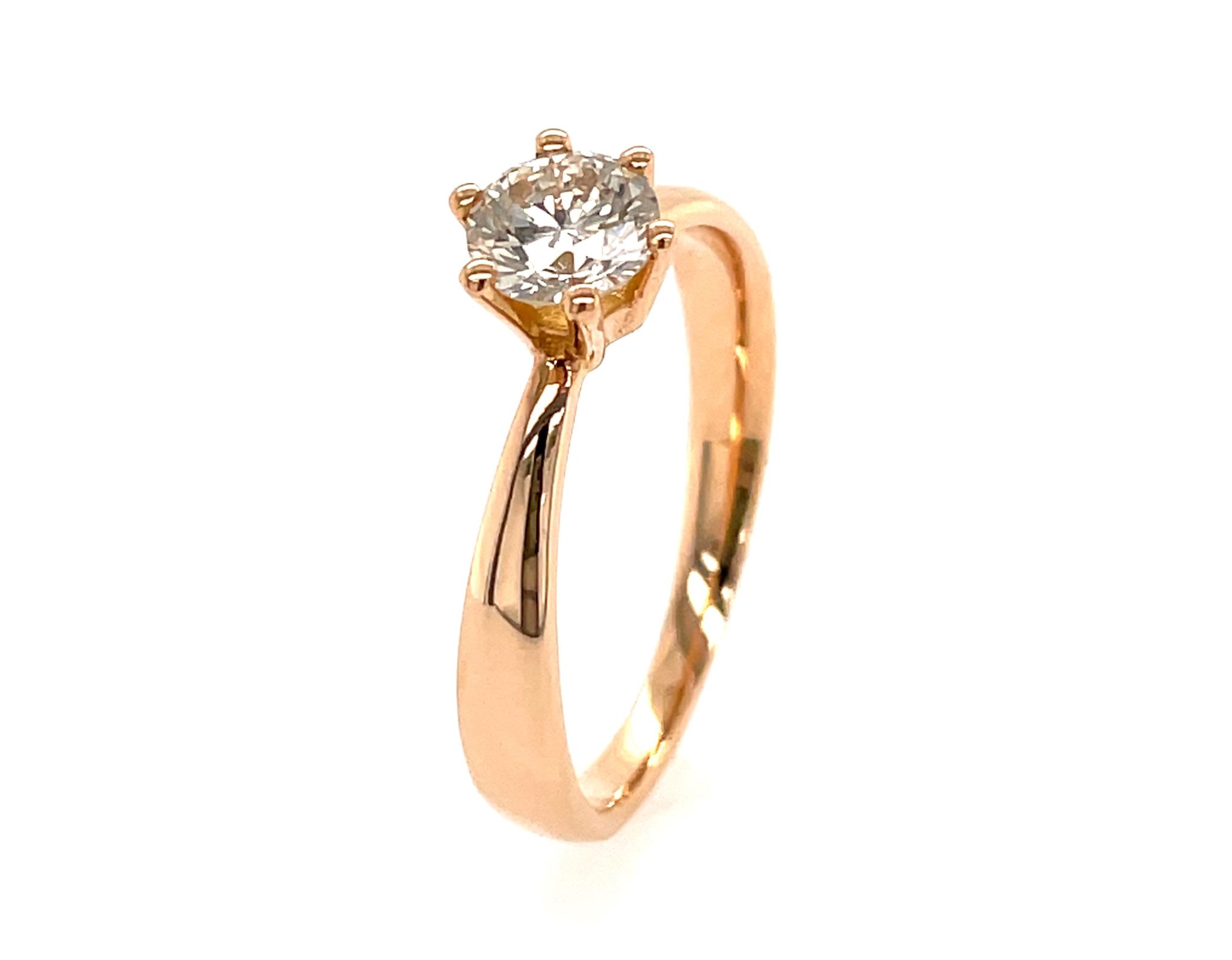 Solitärring Gr. 55 0,62 ct Diamant Roségold 750/ 18K HRD Zertifikat - Bild 5