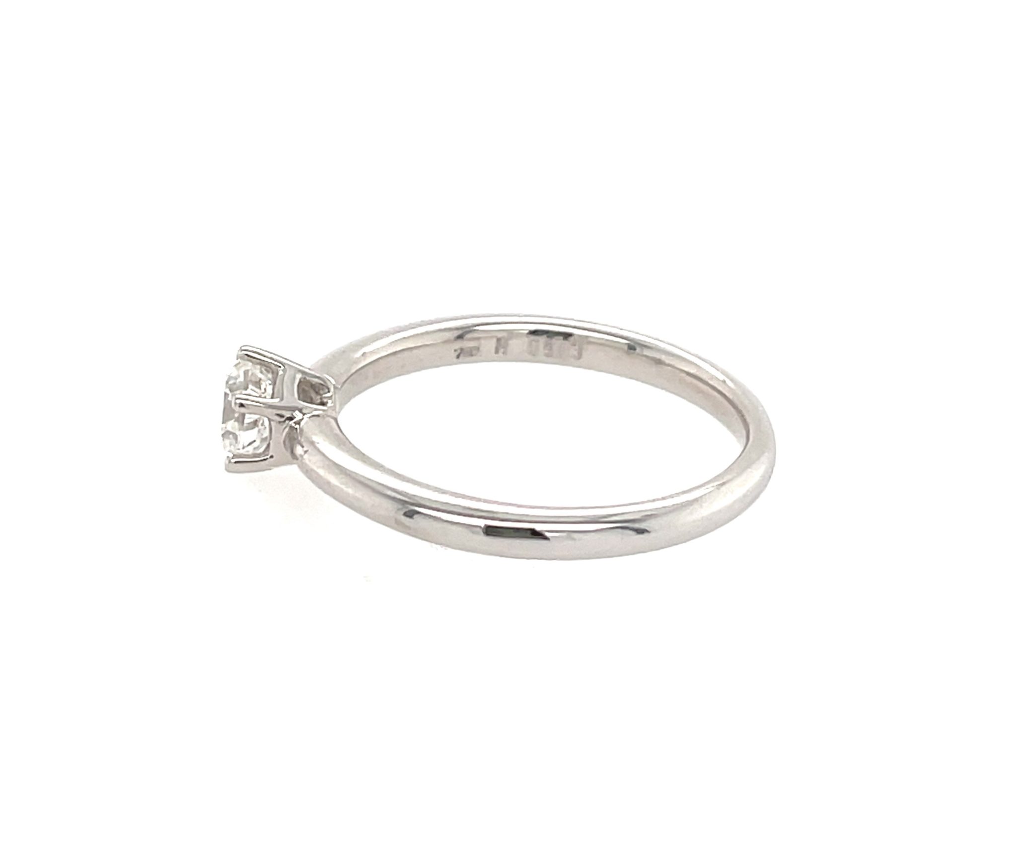Solitärring Gr. 54 0,50 ct Diamant Weißgold 750/ 18K DPL Zertifikat - Bild 3