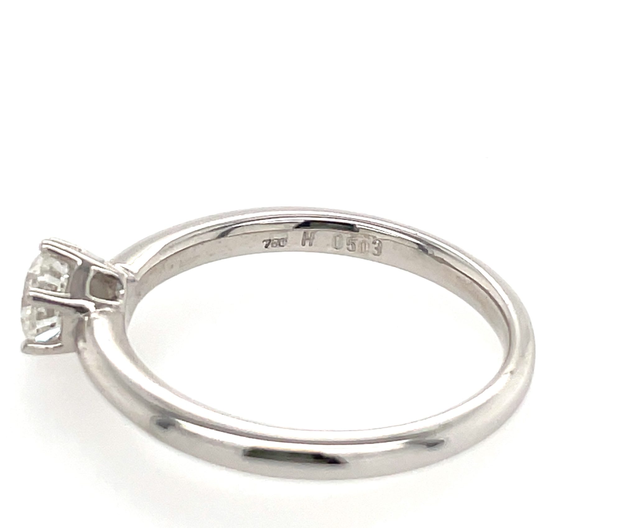 Solitärring Gr. 54 0,50 ct Diamant Weißgold 750/ 18K DPL Zertifikat - Bild 4
