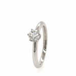 Solitärring Gr. 54 0,50 ct Diamant Weißgold 750/ 18K DPL Zertifikat - Bild 5 Vorschau