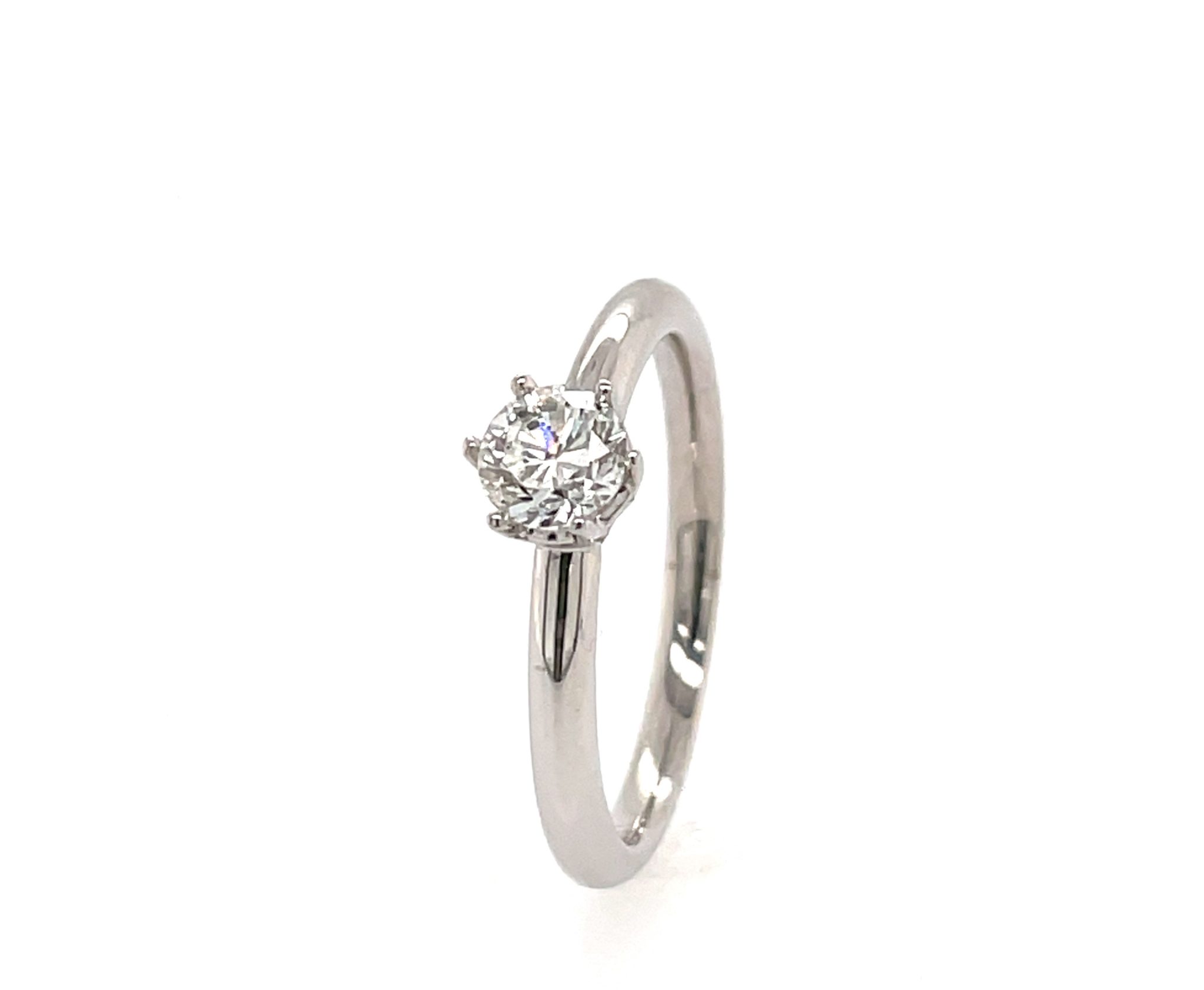 Solitärring Gr. 54 0,50 ct Diamant Weißgold 750/ 18K DPL Zertifikat - Bild 5