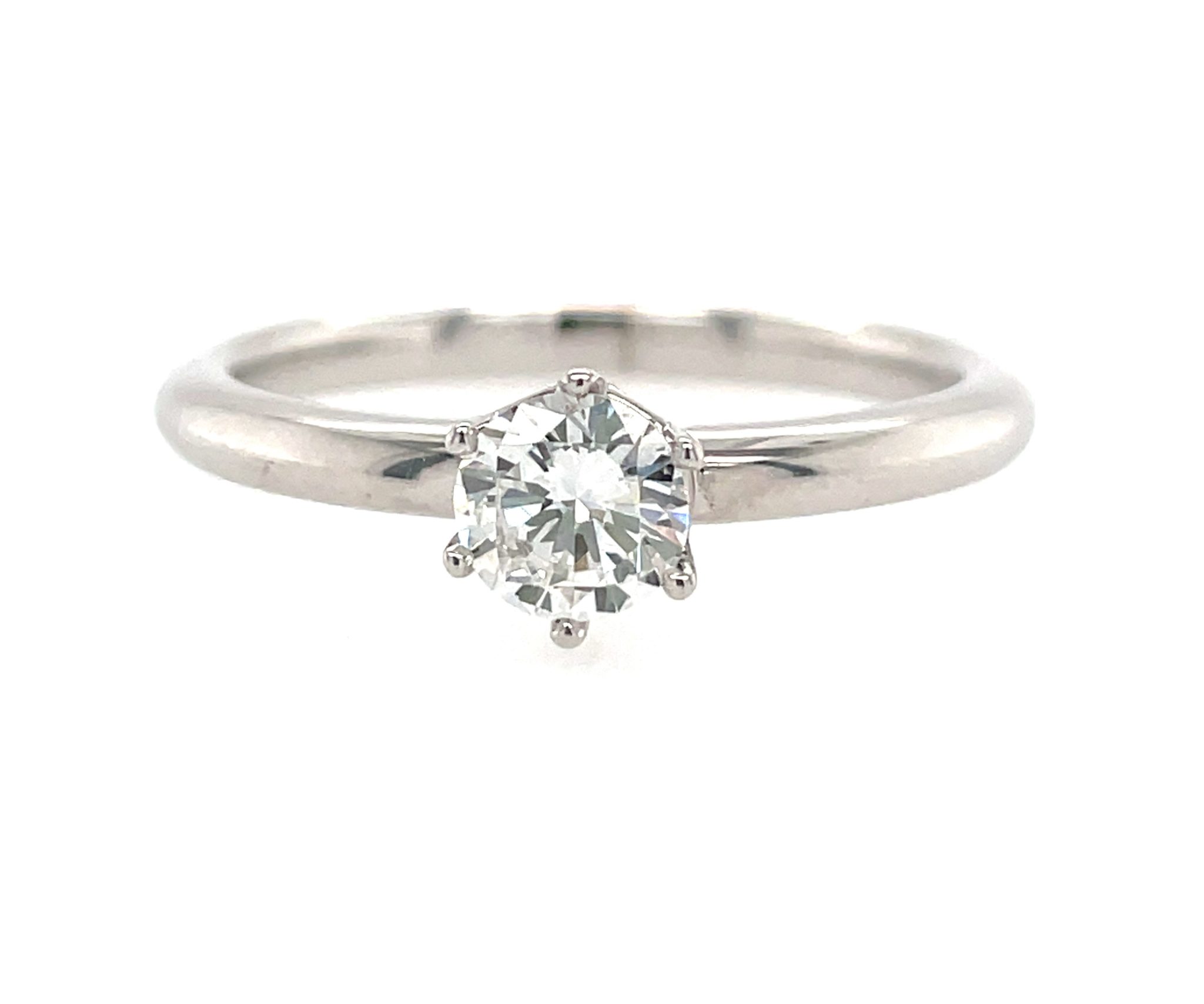 Solitärring Gr. 54,5 0,42 ct Diamant Weißgold 750/ 18K HRD Zertifikat
