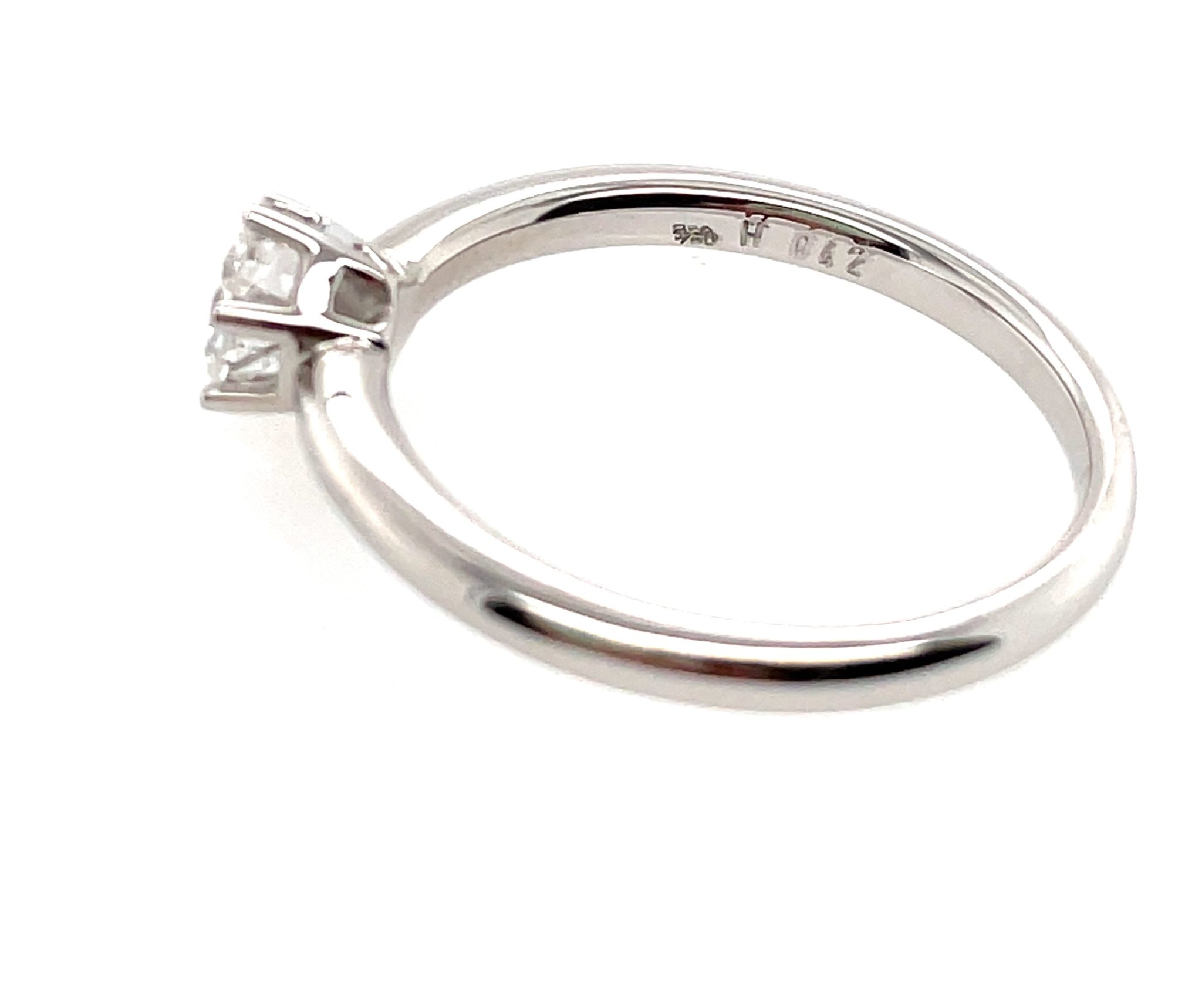 Solitärring Gr. 54,5 0,42 ct Diamant Weißgold 750/ 18K HRD Zertifikat - Bild 2