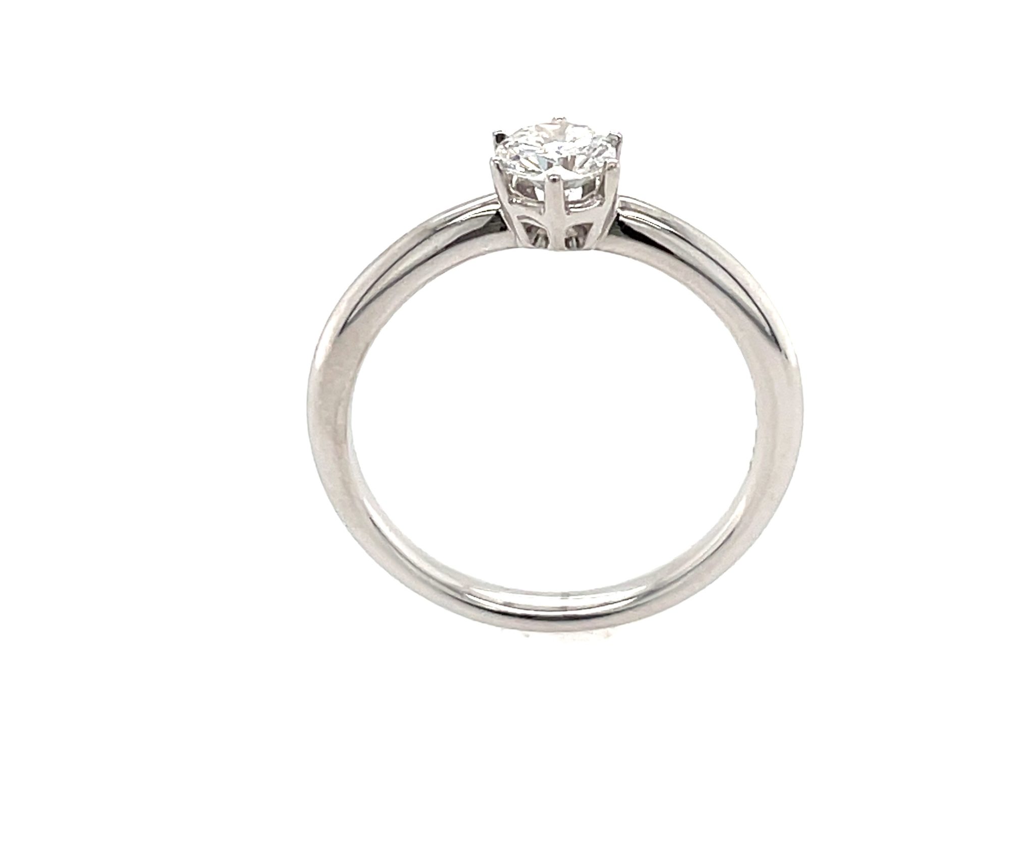 Solitärring Gr. 54,5 0,42 ct Diamant Weißgold 750/ 18K HRD Zertifikat - Bild 3