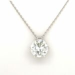 Kette mit Solitäranhänger 45cm 1,68 ct Diamant Weißgold 750/ 18K DPL Zertifikat Vorschau