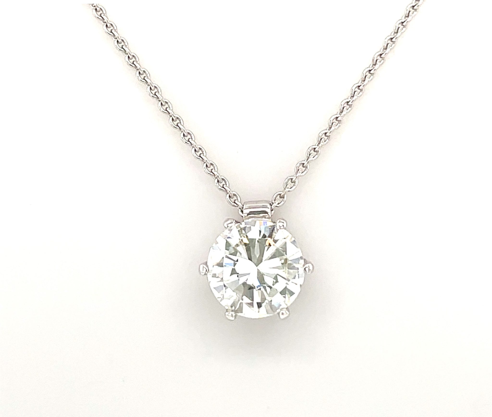 Kette mit Solitäranhänger 45cm 1,68 ct Diamant Weißgold 750/ 18K DPL Zertifikat