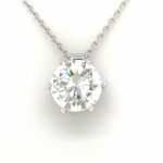 Kette mit Solitäranhänger 45cm 1,68 ct Diamant Weißgold 750/ 18K DPL Zertifikat - Bild 2 Vorschau