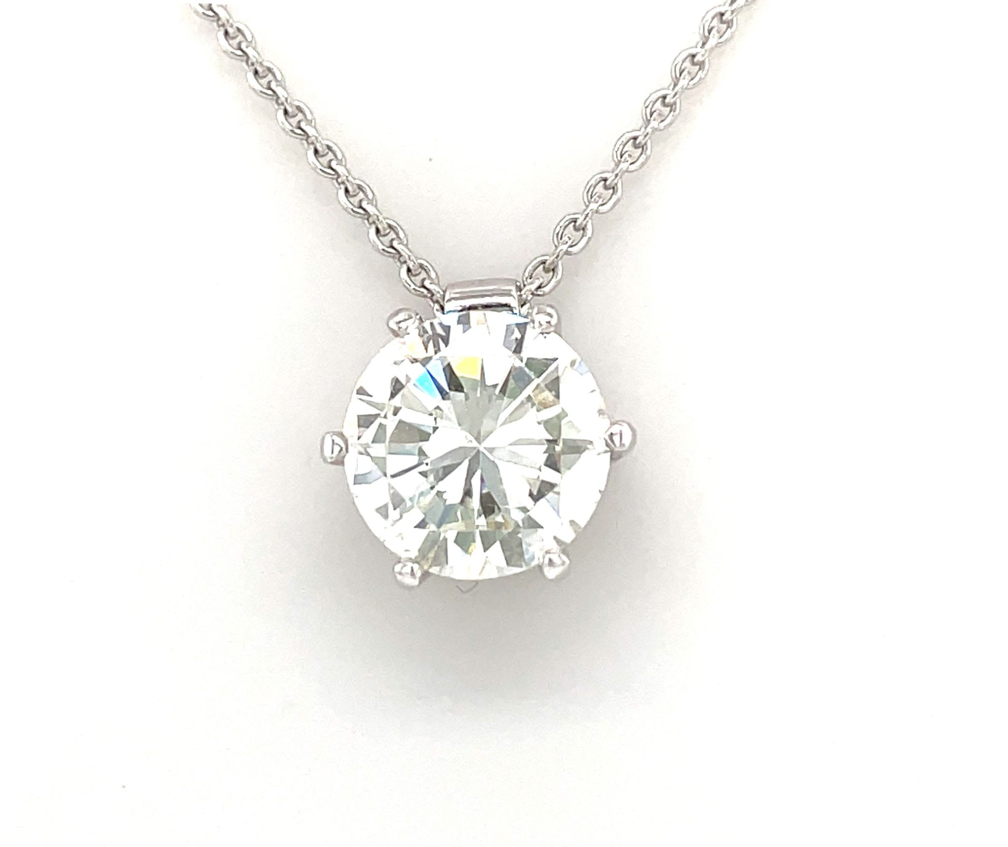 Kette mit Solitäranhänger 45cm 1,68 ct Diamant Weißgold 750/ 18K DPL Zertifikat - Bild 2