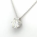 Kette mit Solitäranhänger 45cm 1,68 ct Diamant Weißgold 750/ 18K DPL Zertifikat - Bild 7 Vorschau