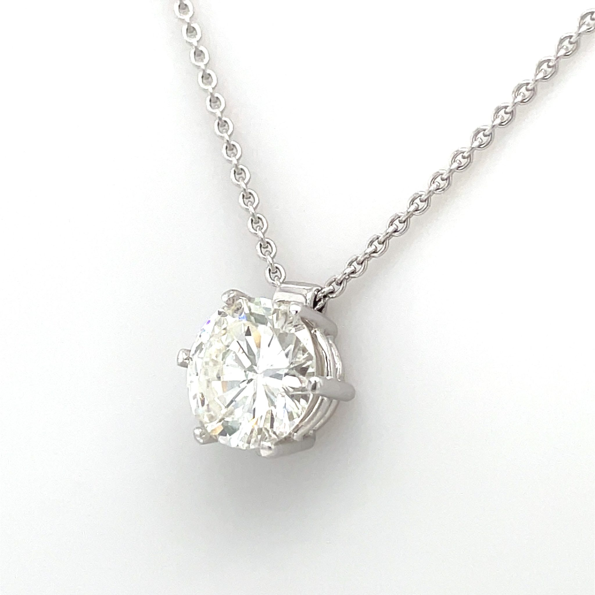 Kette mit Solitäranhänger 45cm 1,68 ct Diamant Weißgold 750/ 18K DPL Zertifikat - Bild 7