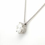 Kette mit Solitäranhänger 45cm 1,68 ct Diamant Weißgold 750/ 18K DPL Zertifikat - Bild 6 Vorschau