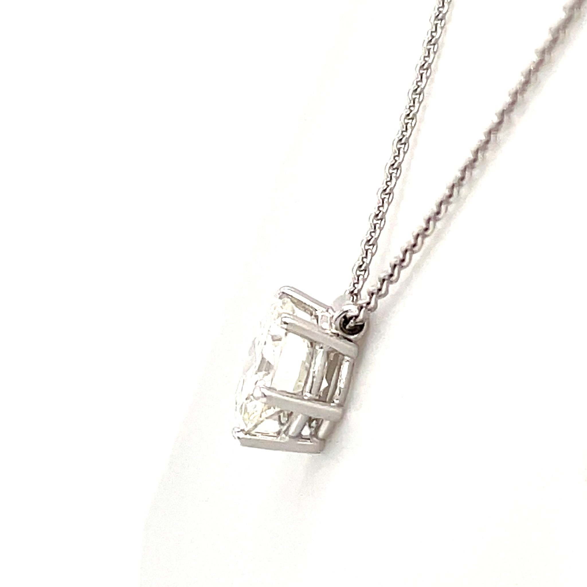 Kette mit Solitäranhänger 45cm 1,68 ct Diamant Weißgold 750/ 18K DPL Zertifikat - Bild 5