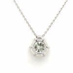 Kette mit Solitäranhänger 45cm 1,68 ct Diamant Weißgold 750/ 18K DPL Zertifikat - Bild 3 Vorschau
