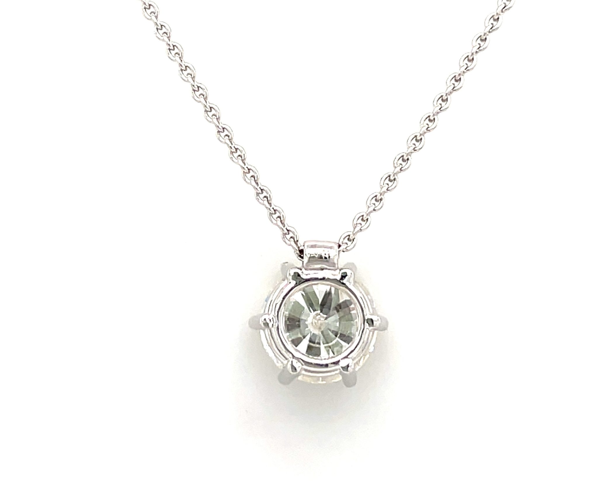 Kette mit Solitäranhänger 45cm 1,68 ct Diamant Weißgold 750/ 18K DPL Zertifikat - Bild 3