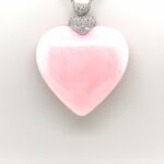 Rosenquarz Herz Kette 42cm ca. 0,77 ct Diamanten Weißgold 750 /18K - Bild 6 Vorschau