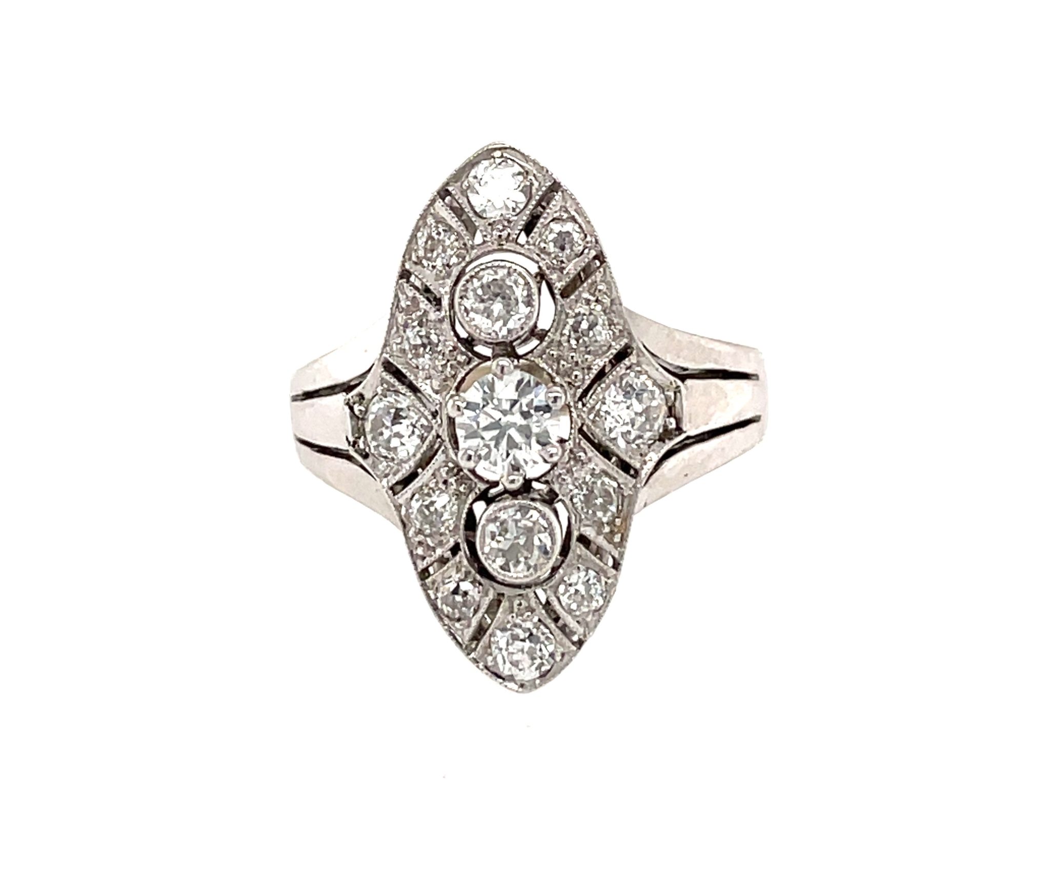 Diamant Ring Gr. 58 ca. 0,50 ct Brillanten Weißgold 585/ 14K