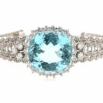 Aquamarin Armband ca. 25 ct 18 cm ca. 2,0 ct Diamanten Weißgold 750/ 18K Vorschau