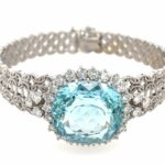 Aquamarin Armband ca. 25 ct 18 cm ca. 2,0 ct Diamanten Weißgold 750/ 18K - Bild 2 Vorschau