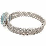 Aquamarin Armband ca. 25 ct 18 cm ca. 2,0 ct Diamanten Weißgold 750/ 18K - Bild 3 Vorschau