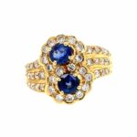 Saphir Ring ca. 0,90 ct Gr. 51 mit ca. 0,50 ct Brillanten Gelbgold 750/ 18K Vorschau