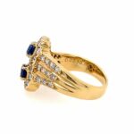 Saphir Ring ca. 0,90 ct Gr. 51 mit ca. 0,50 ct Brillanten Gelbgold 750/ 18K - Bild 3 Vorschau