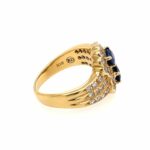 Saphir Ring ca. 0,90 ct Gr. 51 mit ca. 0,50 ct Brillanten Gelbgold 750/ 18K - Bild 4 Vorschau