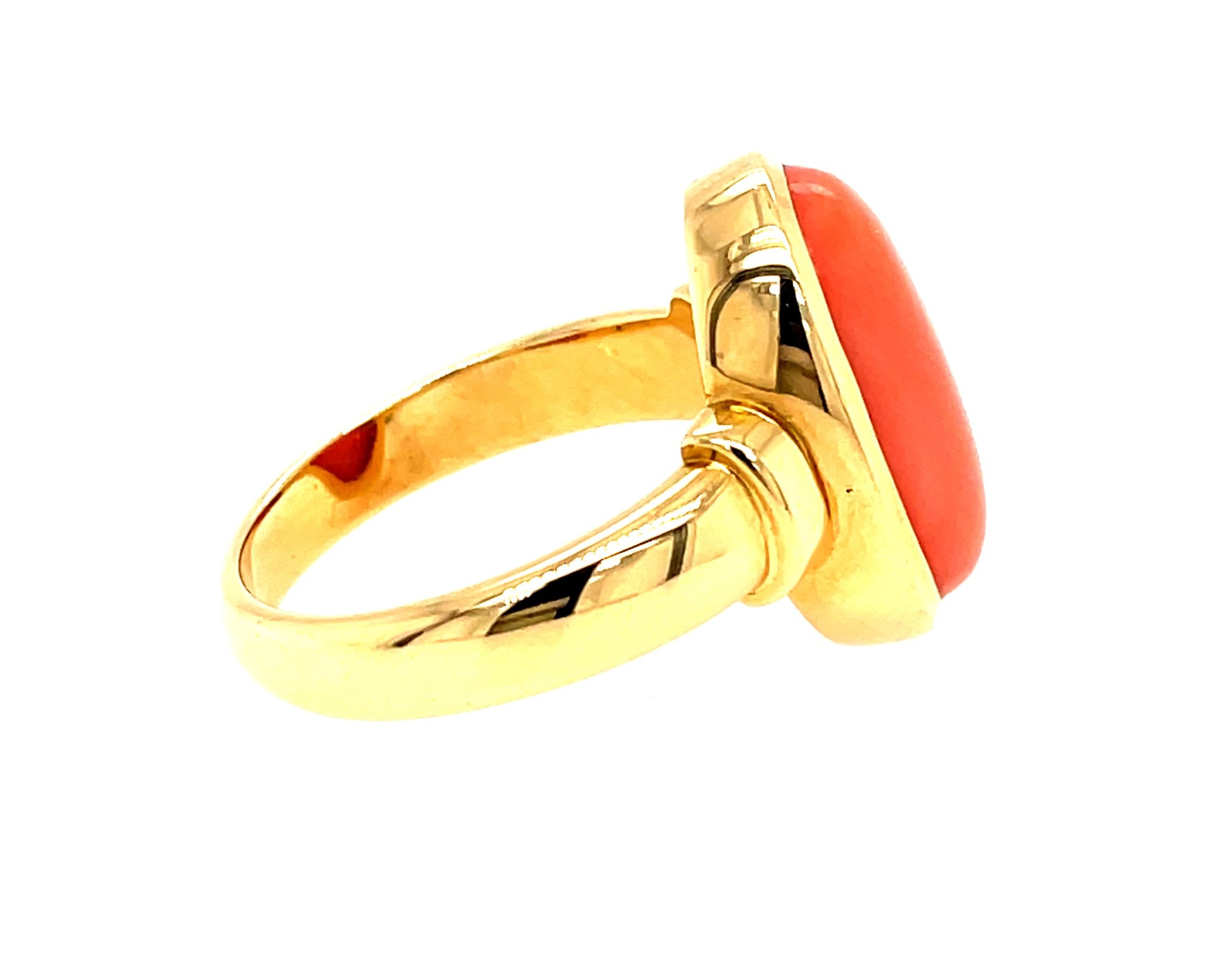 Korallen Ring Gr. 57 Gelbgold 750/ 18K - Bild 4