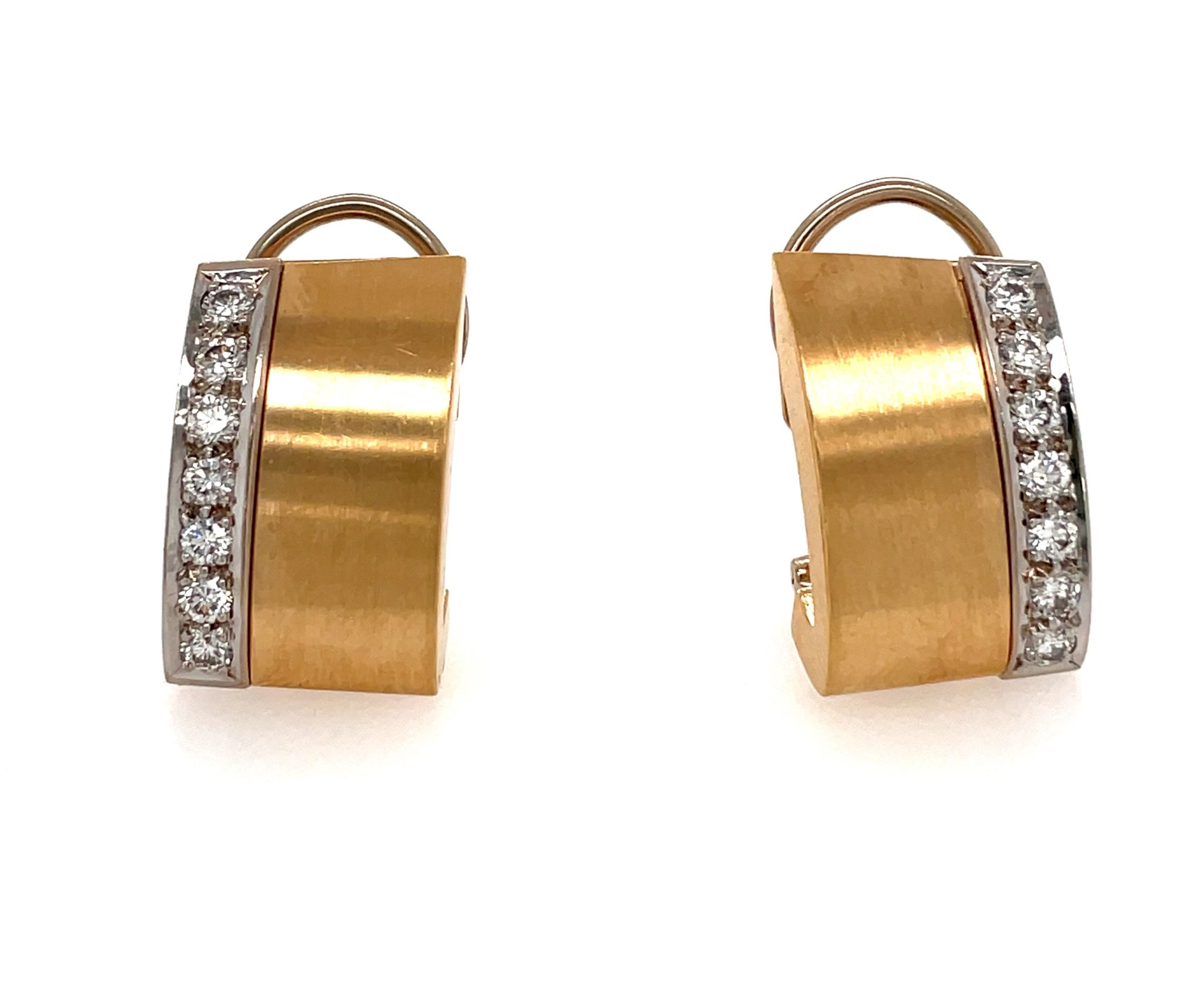 Diamant Ohrclips ca. 0,40 ct Brillanten Bicolor 750/ 18K