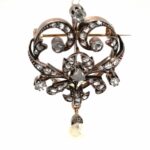 Jugendstil Anhänger ca. 0,50 ct Diamanten Gelbgold 585/ 14K - Bild 2 Vorschau