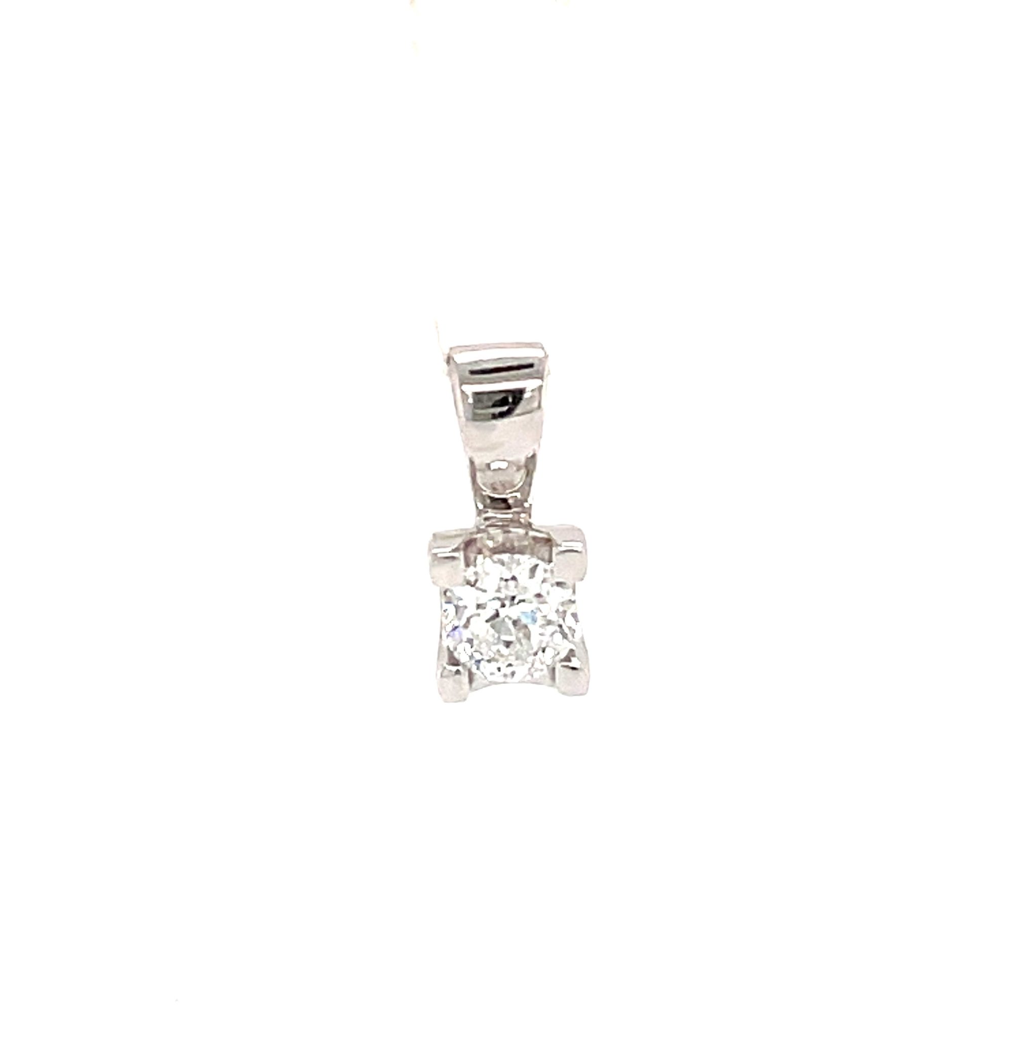 Solitäranhänger ca. 0,33 ct Diamant Weißgold 750/ 18K