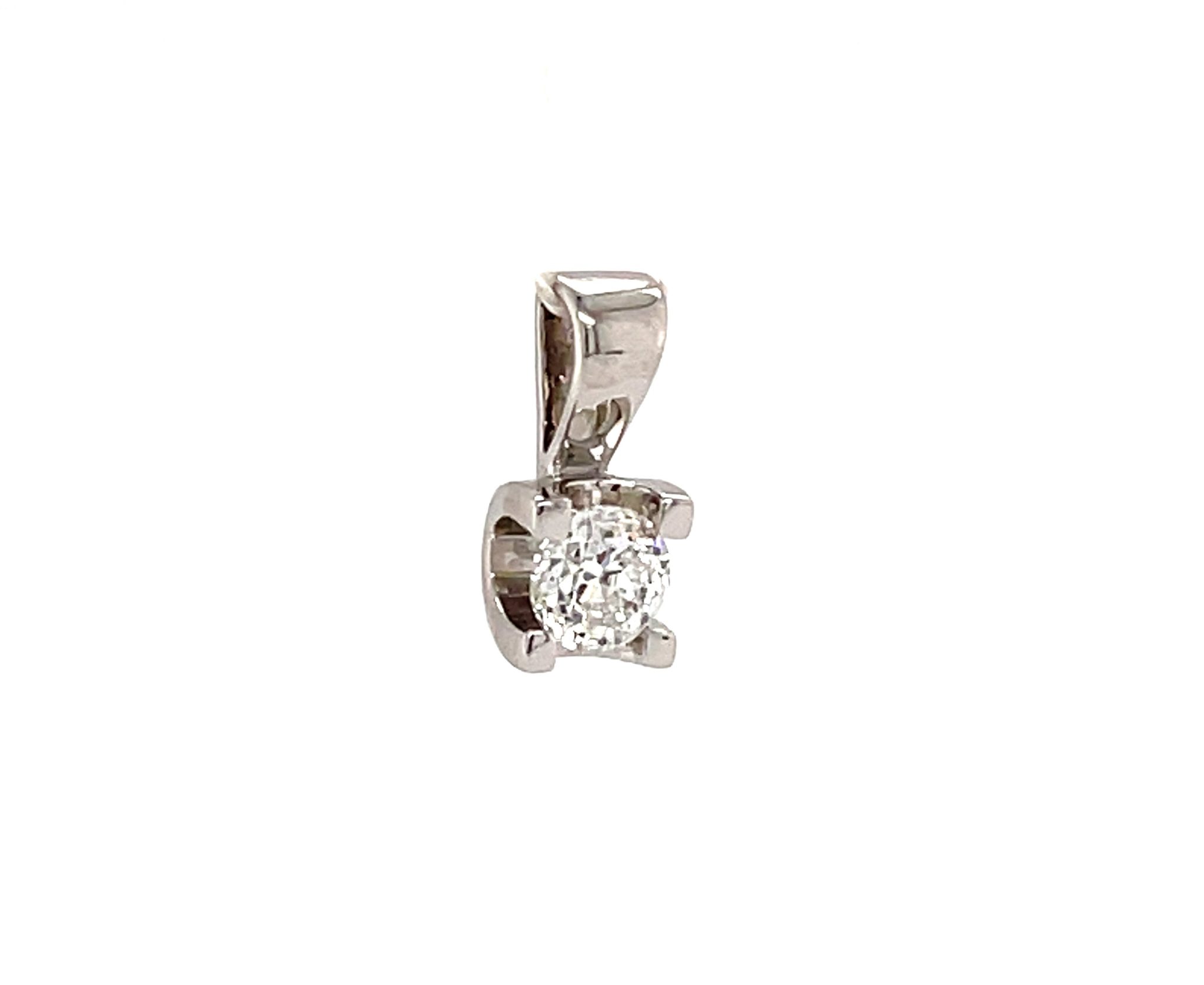 Solitäranhänger ca. 0,33 ct Diamant Weißgold 750/ 18K - Bild 2