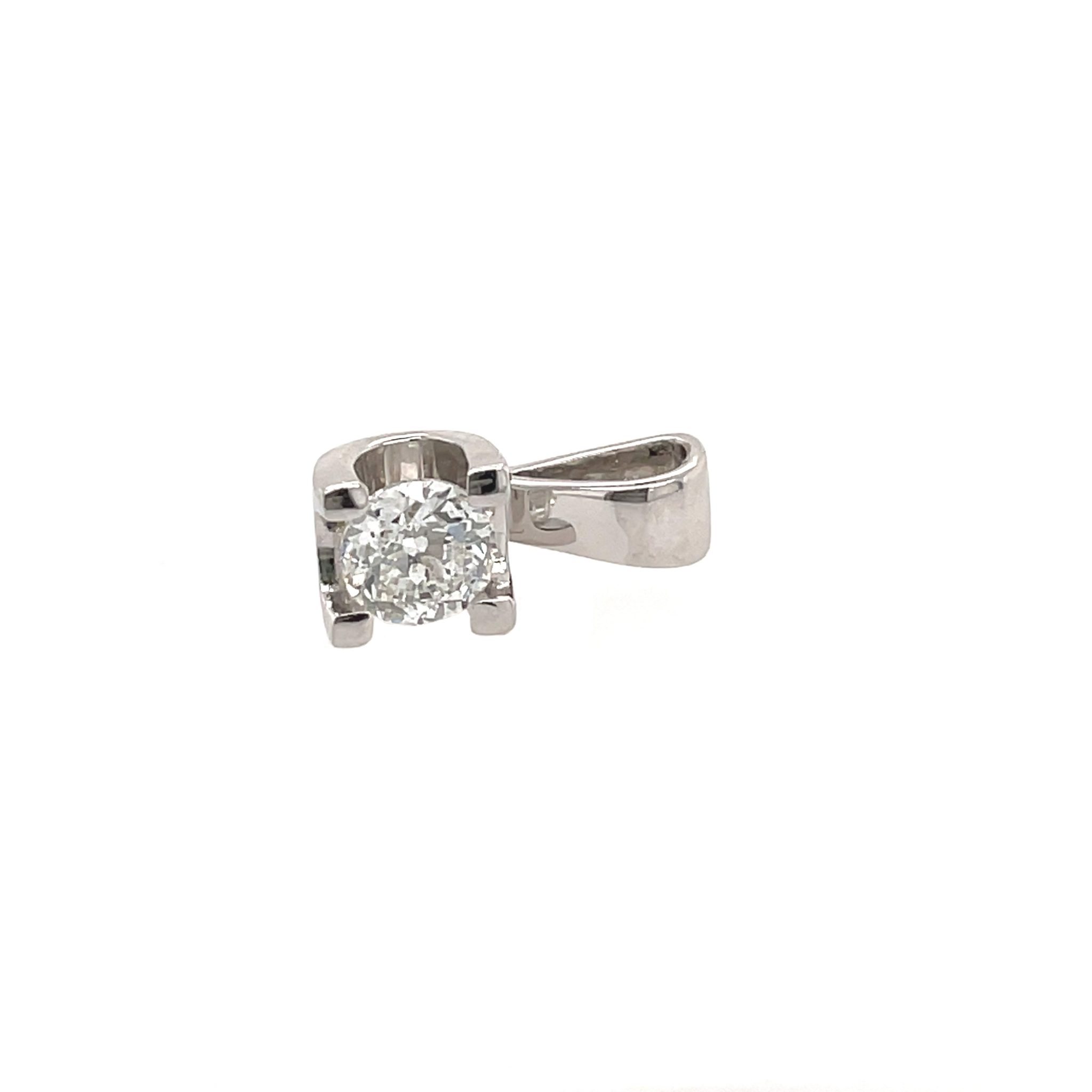 Solitäranhänger ca. 0,33 ct Diamant Weißgold 750/ 18K - Bild 3