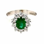 Smaragd Ring Gr. 55 ca. 0,50 ct Diamanten Weißgold 585/ 14K Vorschau