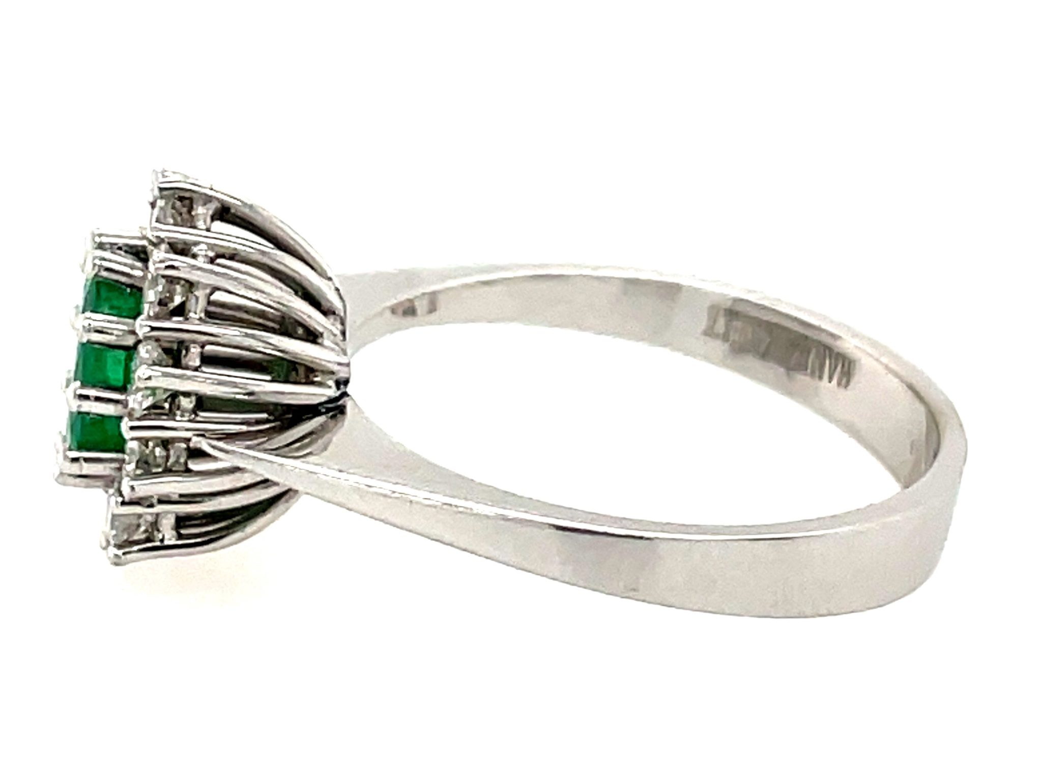 Smaragd Ring Gr. 55 ca. 0,50 ct Diamanten Weißgold 585/ 14K - Bild 3