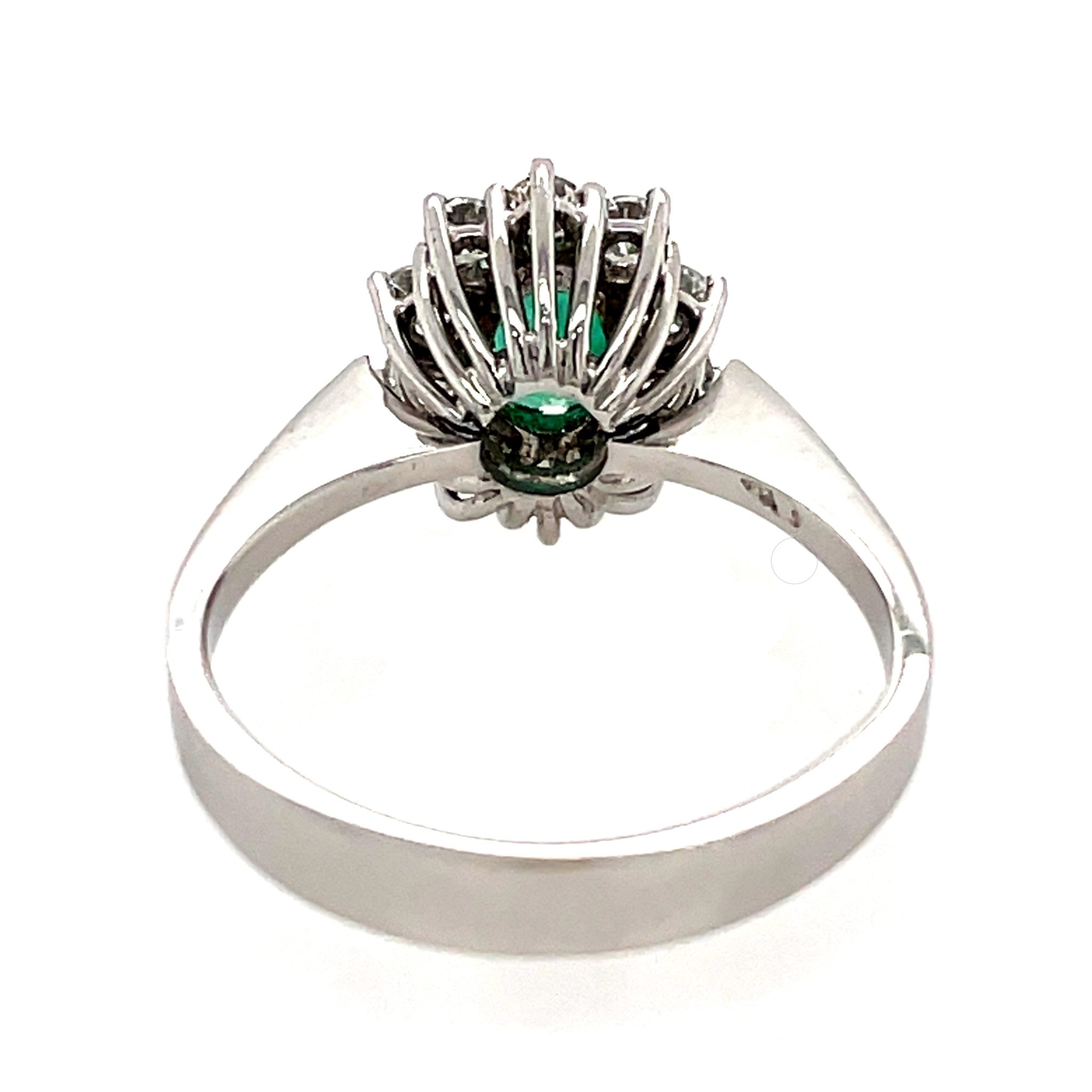 Smaragd Ring Gr. 55 ca. 0,50 ct Diamanten Weißgold 585/ 14K - Bild 4