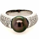 Fabiani Tahitiperle Ring Gr. 52 ca. 0,5ct Diamanten Weißgold 750/ 18K - Bild 2 Vorschau