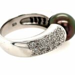 Fabiani Tahitiperle Ring Gr. 52 ca. 0,5ct Diamanten Weißgold 750/ 18K - Bild 6 Vorschau