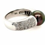Fabiani Tahitiperle Ring Gr. 52 ca. 0,5ct Diamanten Weißgold 750/ 18K - Bild 4 Vorschau