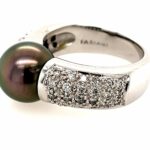 Fabiani Tahitiperle Ring Gr. 52 ca. 0,5ct Diamanten Weißgold 750/ 18K - Bild 3 Vorschau