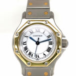 Cartier Santos Ronde Ref. 0907 18k Gold Automatik Stahl/Gold fully serviced 04/2022 - Bild 2 Vorschau