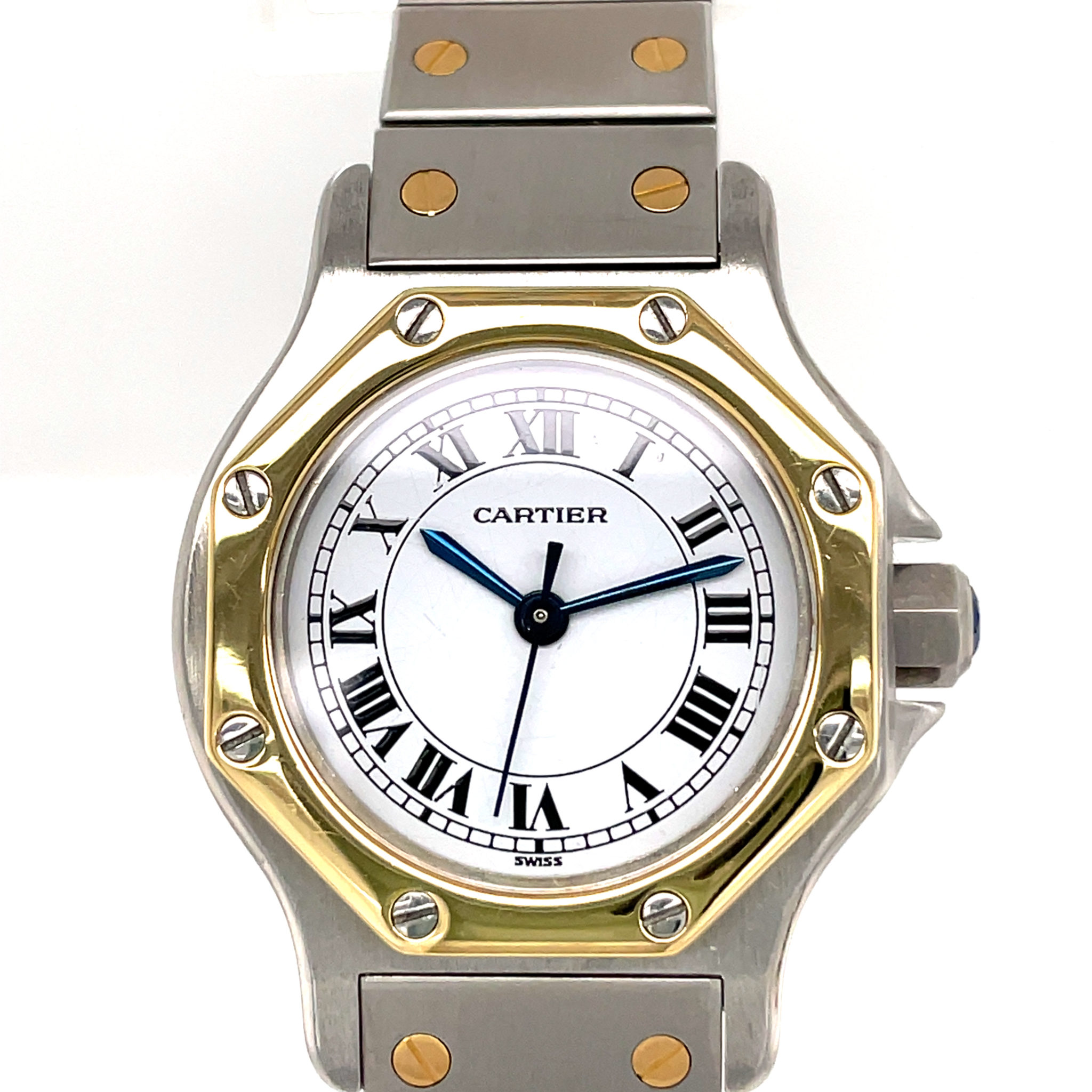 Cartier Santos Ronde Ref. 0907 18k Gold Automatik Stahl/Gold fully serviced 04/2022 - Bild 2
