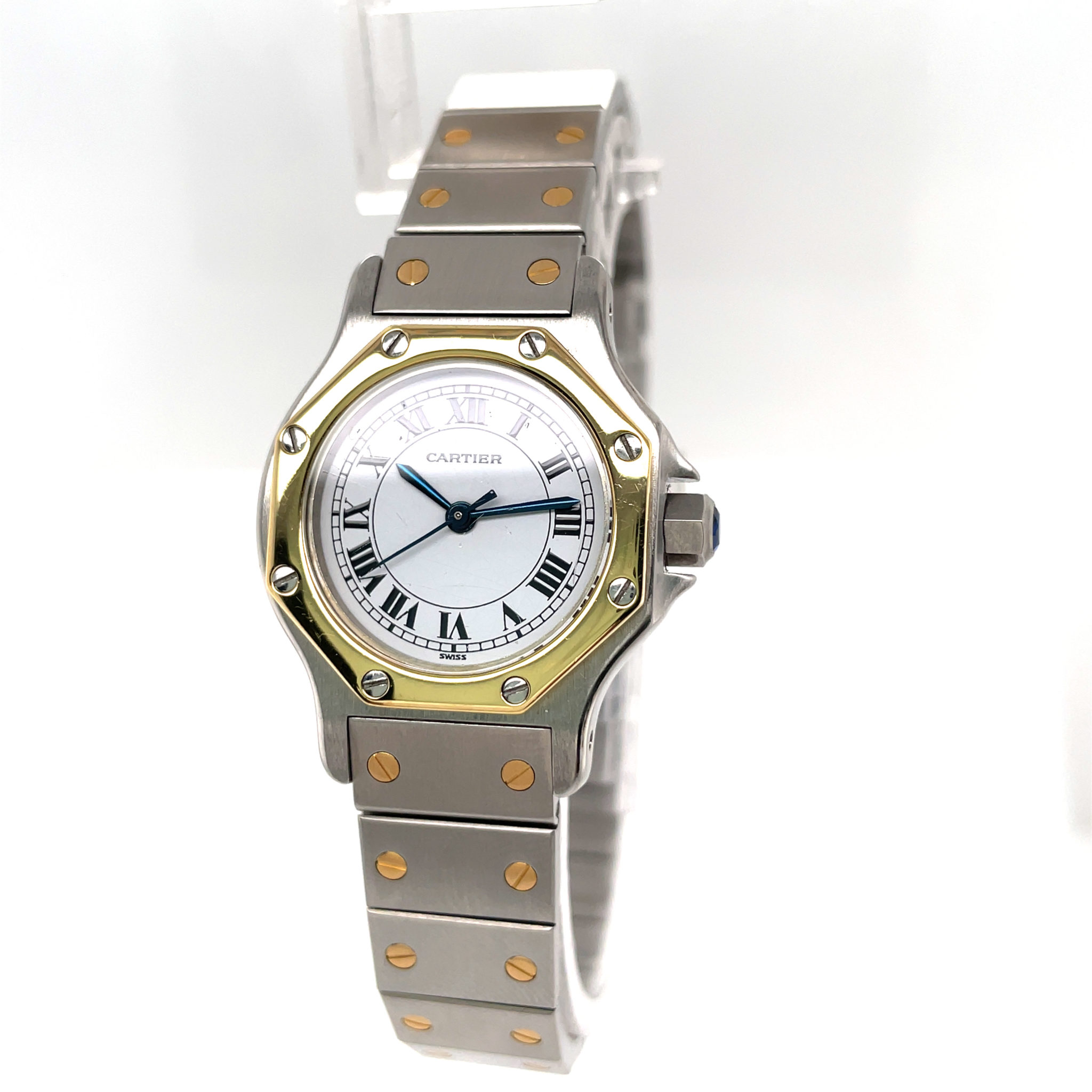 Cartier Santos Octagonale Ref. 0907 18k Gold Automatik Stahl/Gold VIntage Watch - Bild 2