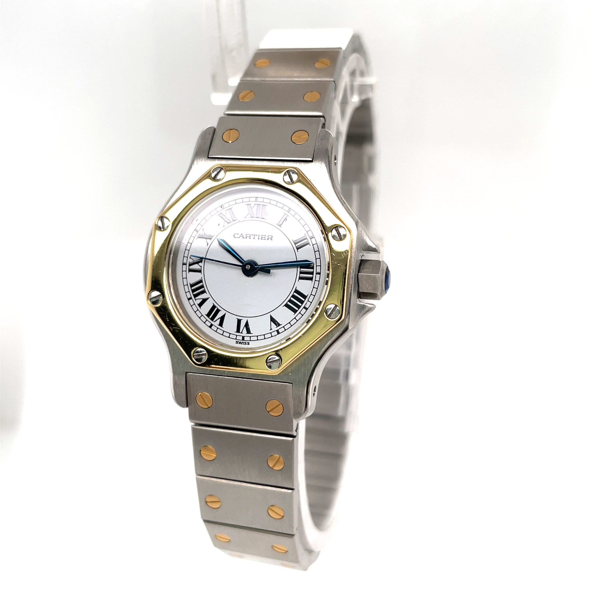 Cartier Santos Octagonale Ref. 0907 18k Gold Automatik Stahl/Gold VIntage Watch - Bild 3