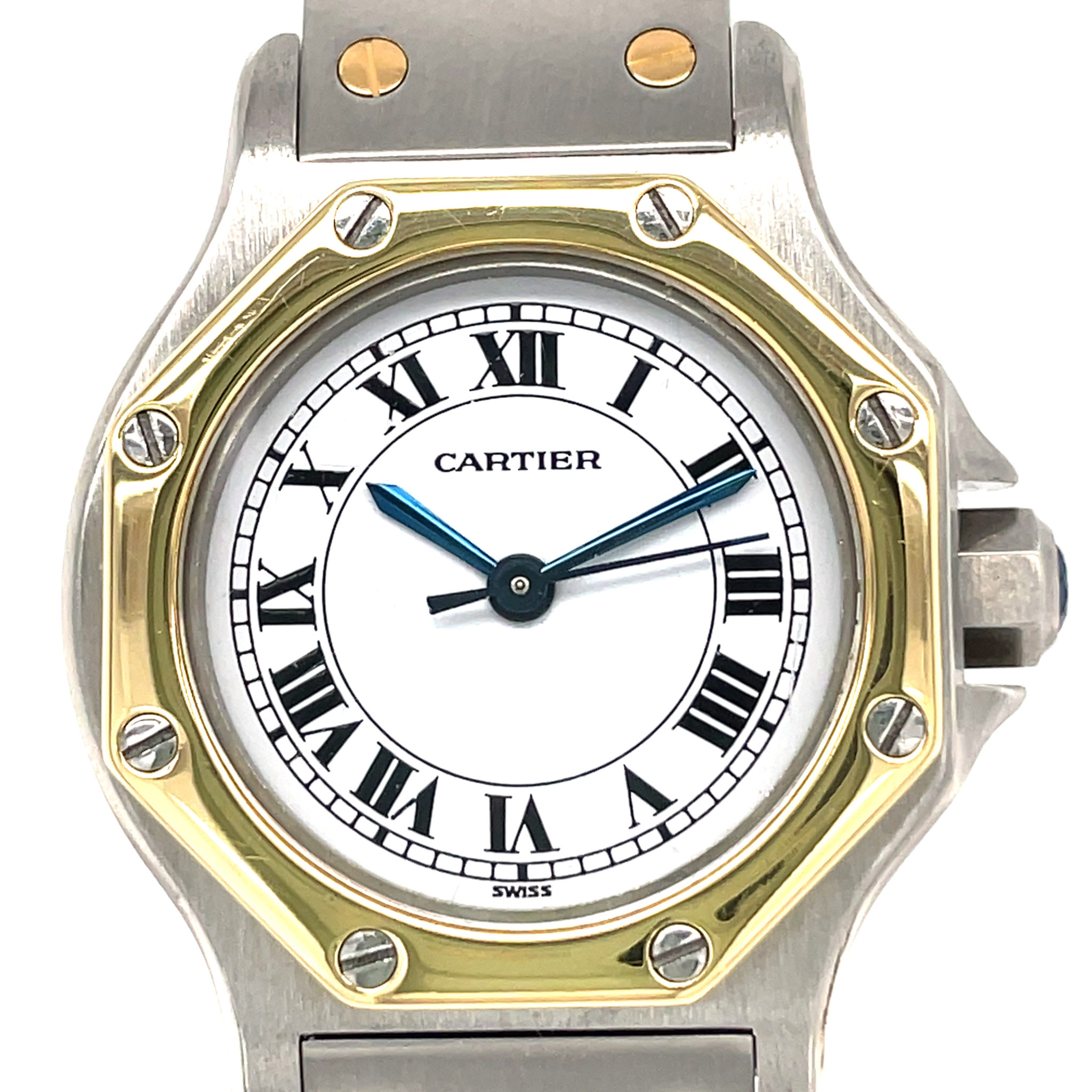 Cartier Santos Octagonale Ref. 0907 18k Gold Automatik Stahl/Gold VIntage Watch - Bild 4