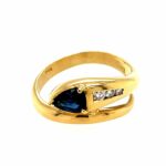 Saphir „Schlange“ Ring ca.0,50ct Gr.54 ca. 0,10 ct Diamanten Gelbgold 750/ 18K Vorschau