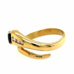 Saphir „Schlange“ Ring ca.0,50ct Gr.54 ca. 0,10 ct Diamanten Gelbgold 750/ 18K - Bild 3 Vorschau