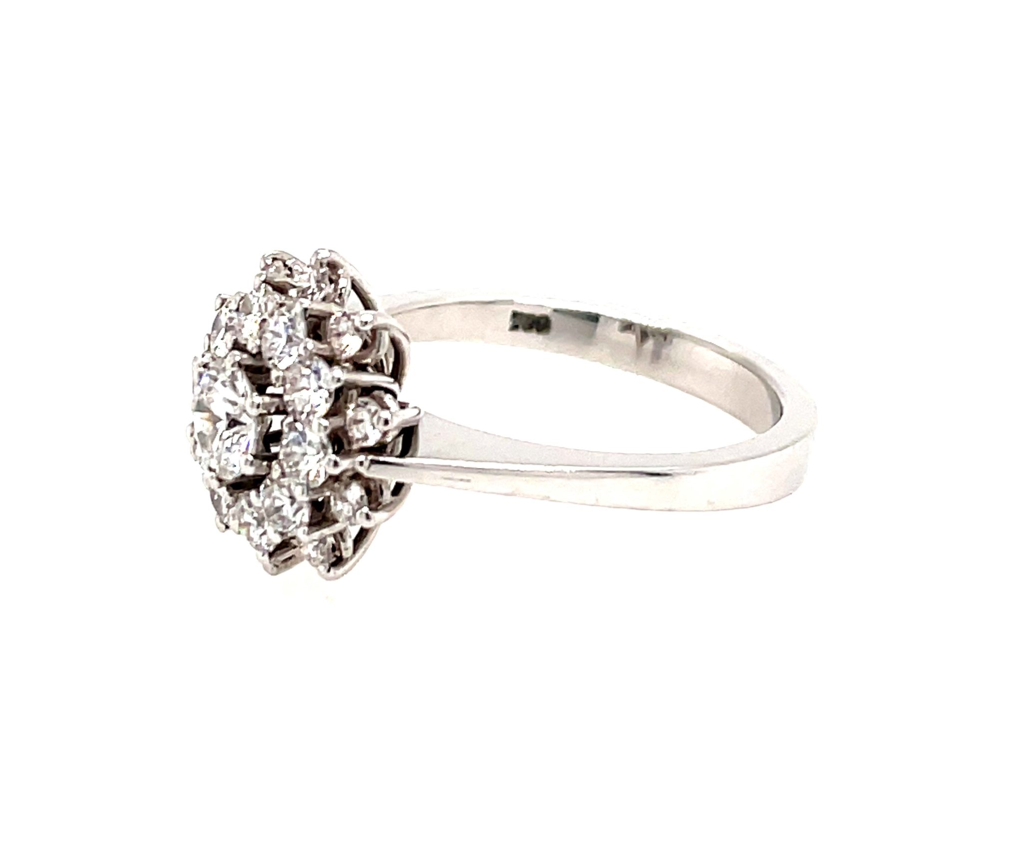 Entourage Ring Gr. 55 ca. 1,1 ct Diamanten Weißgold 750/ 18K - Bild 2